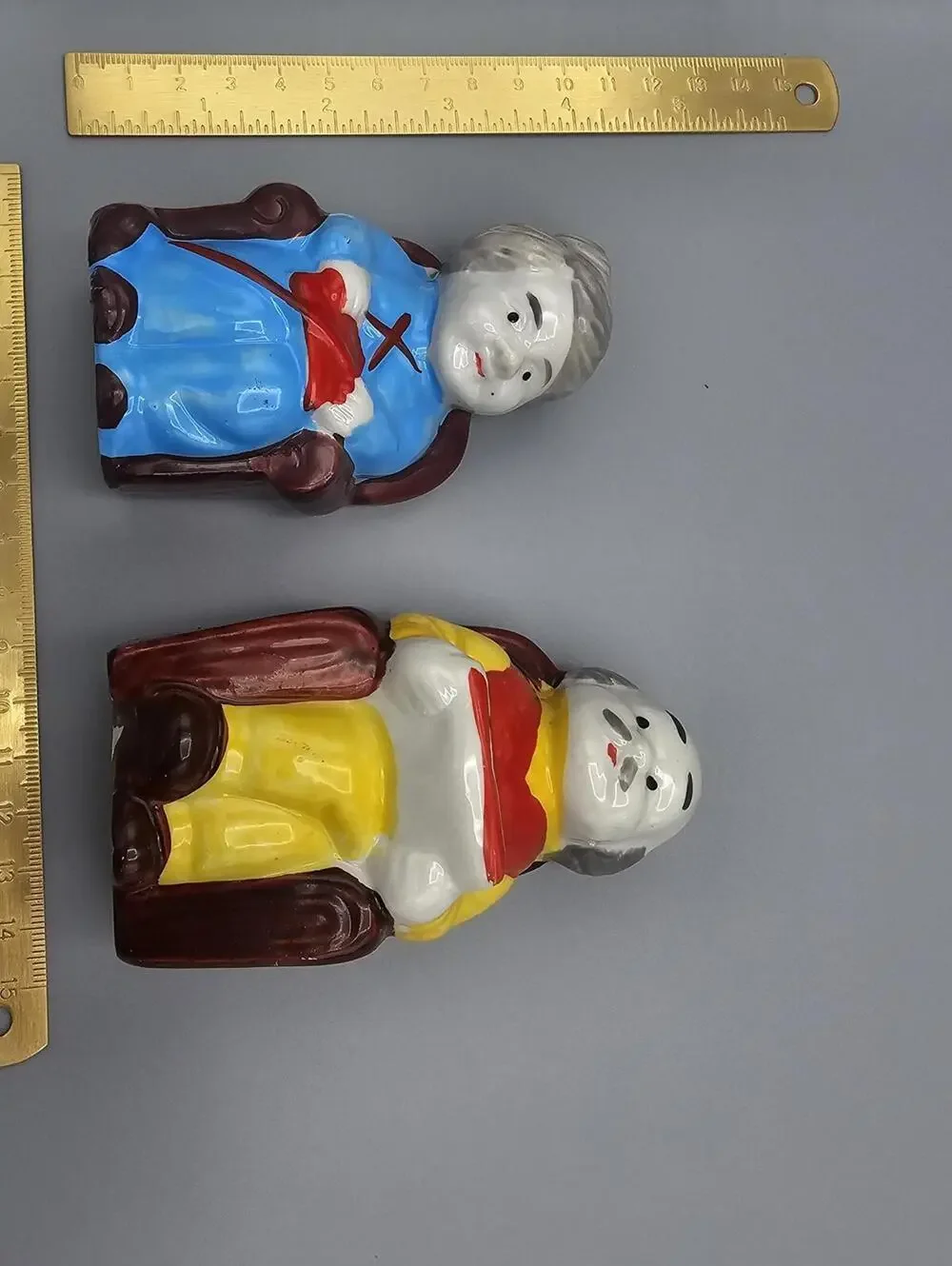 Ceramic Elderly Couple Salt and Pepper Shaker Set